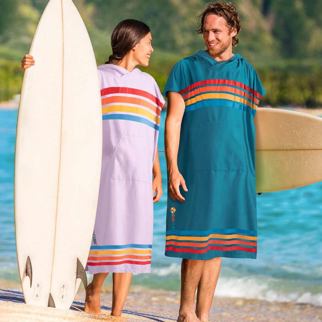 Surf Poncho Changing Robe with Hood, Microfiber - Adults