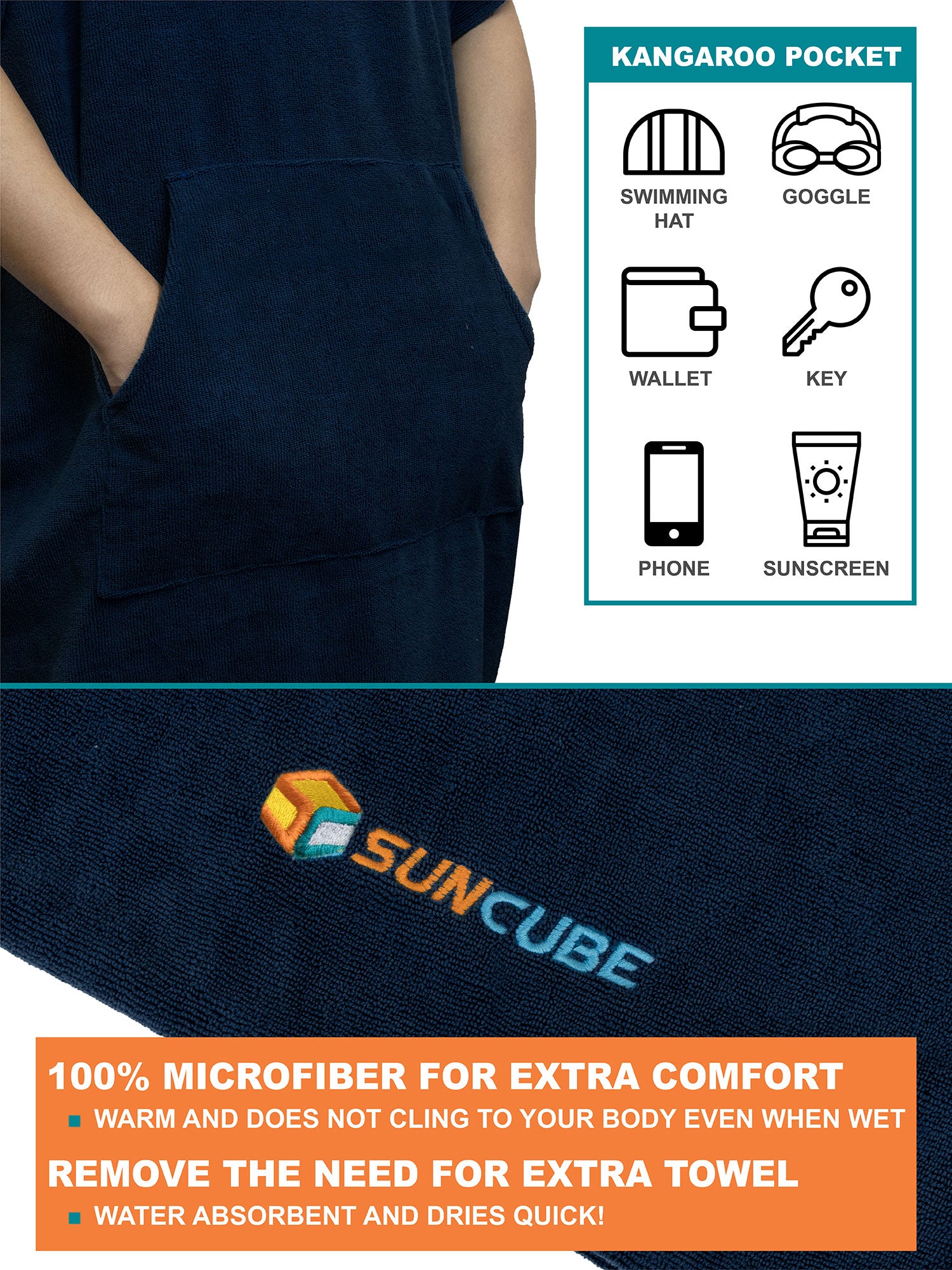 Surf Poncho Changing Robe with Hood - Adults