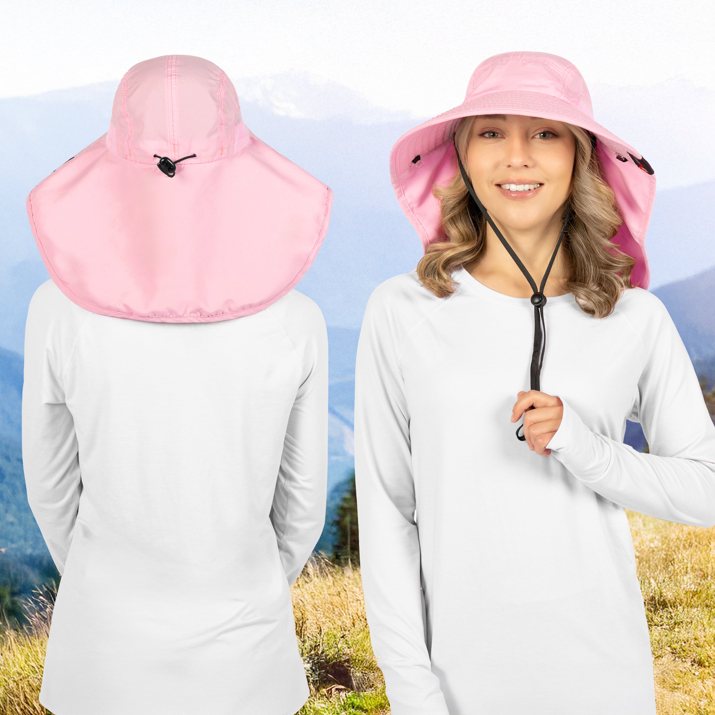 Unisex Wide Brim Sun Hat with Neck Cover