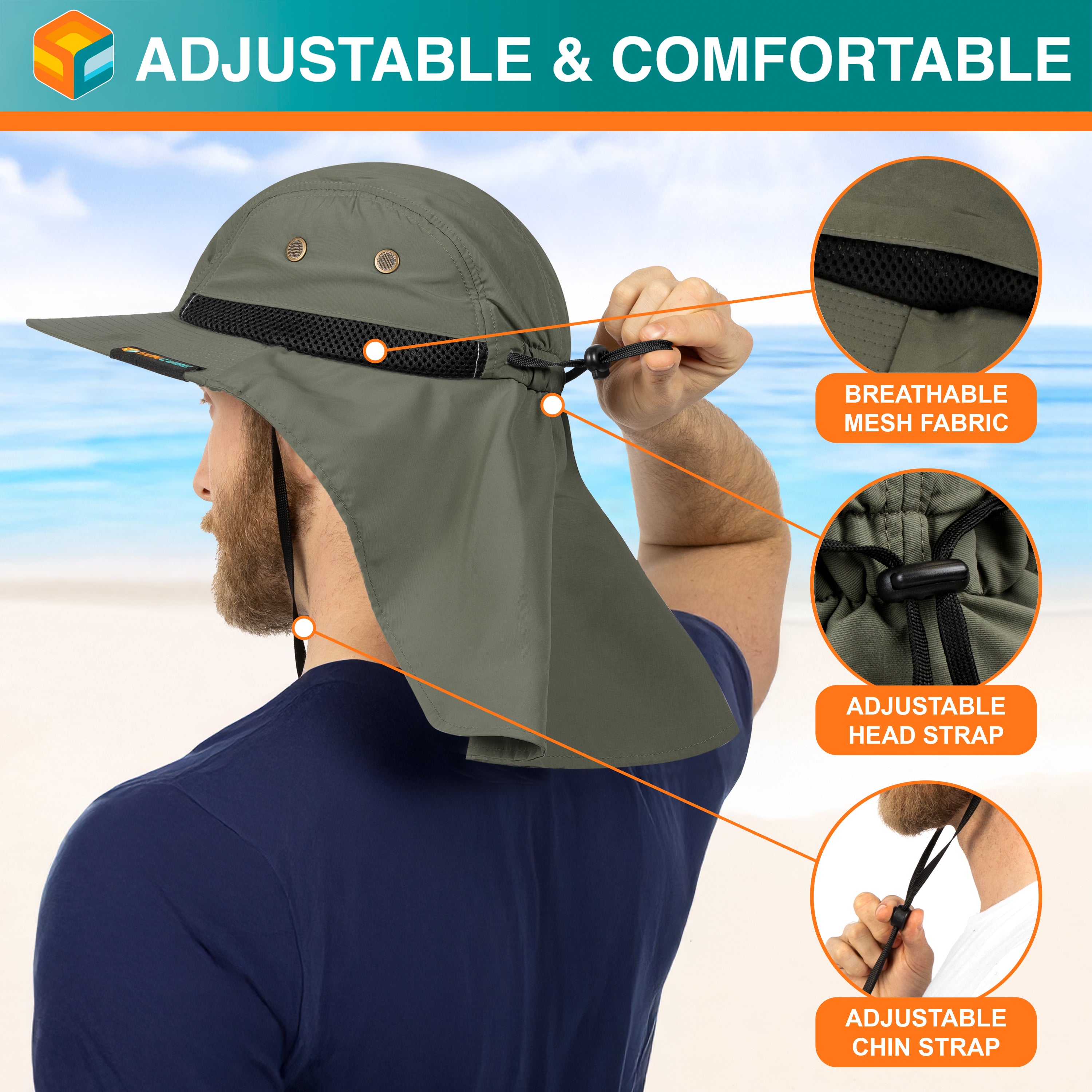 Unisex Sun Hat with Neck Flap Cover