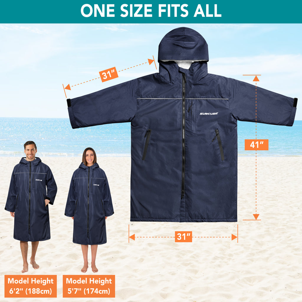 Unisex Hooded Swim Parka - Sherpa, Adults