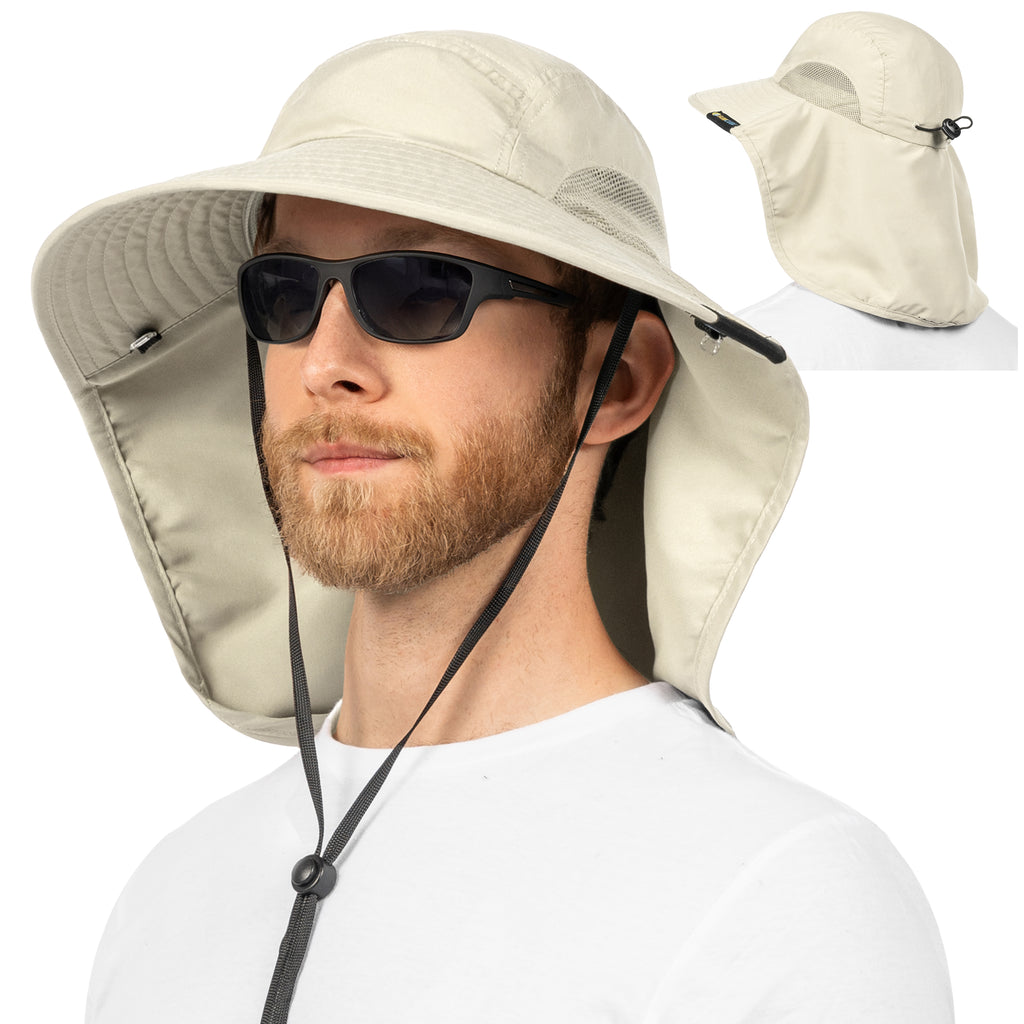Unisex Wide Brim Sun Hat with Neck Cover