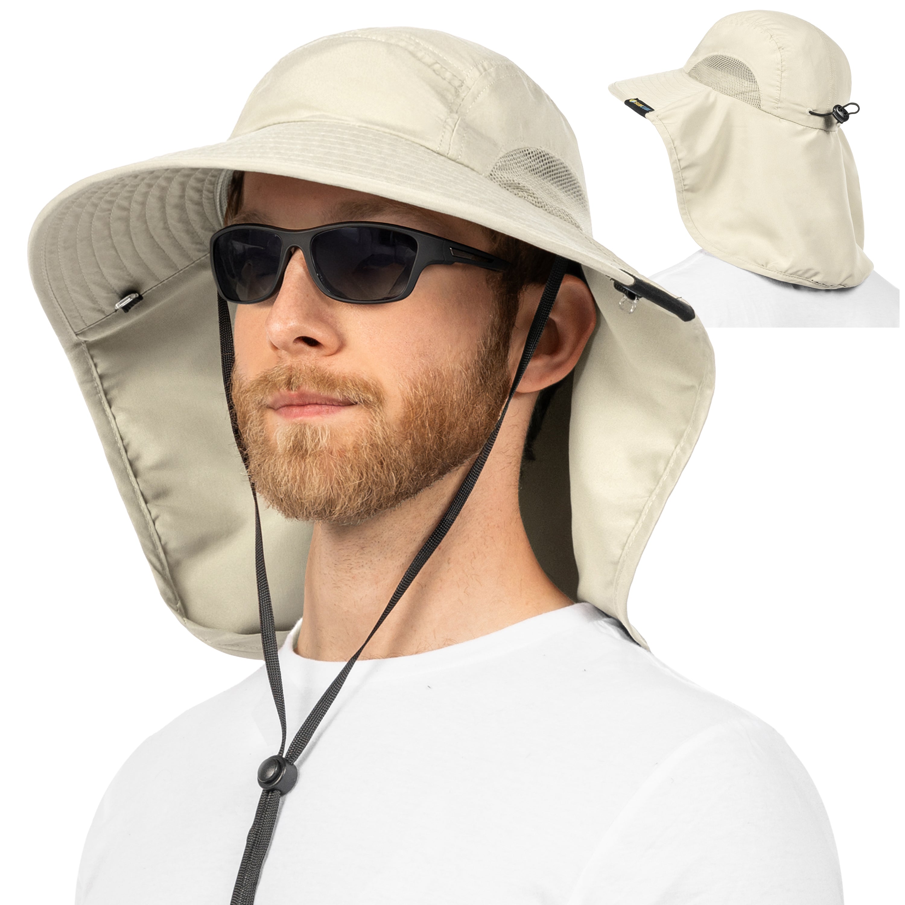 Unisex Wide Brim Sun Hat with Neck Cover