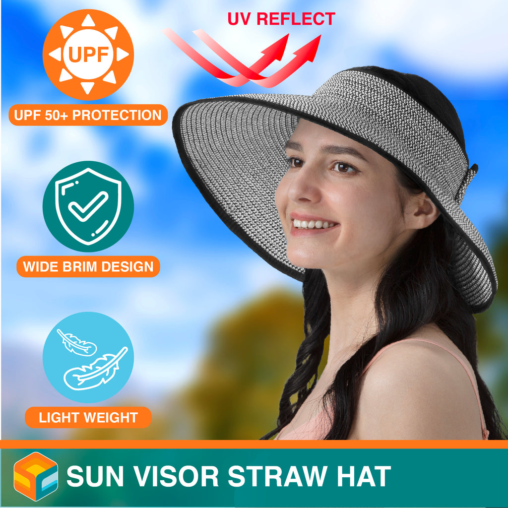 Women Wide Brim Sun Visor Hat