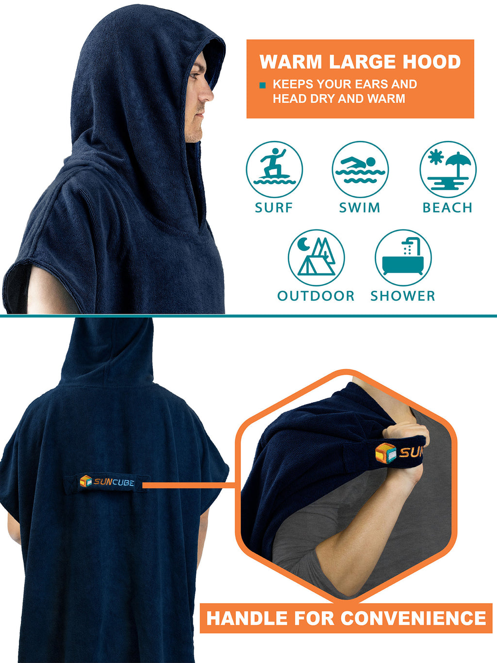 Surf Poncho Changing Robe with Hood - Adults
