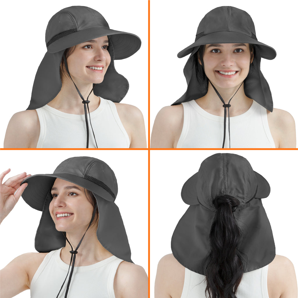 Womens Sun Hat with Neck Flap