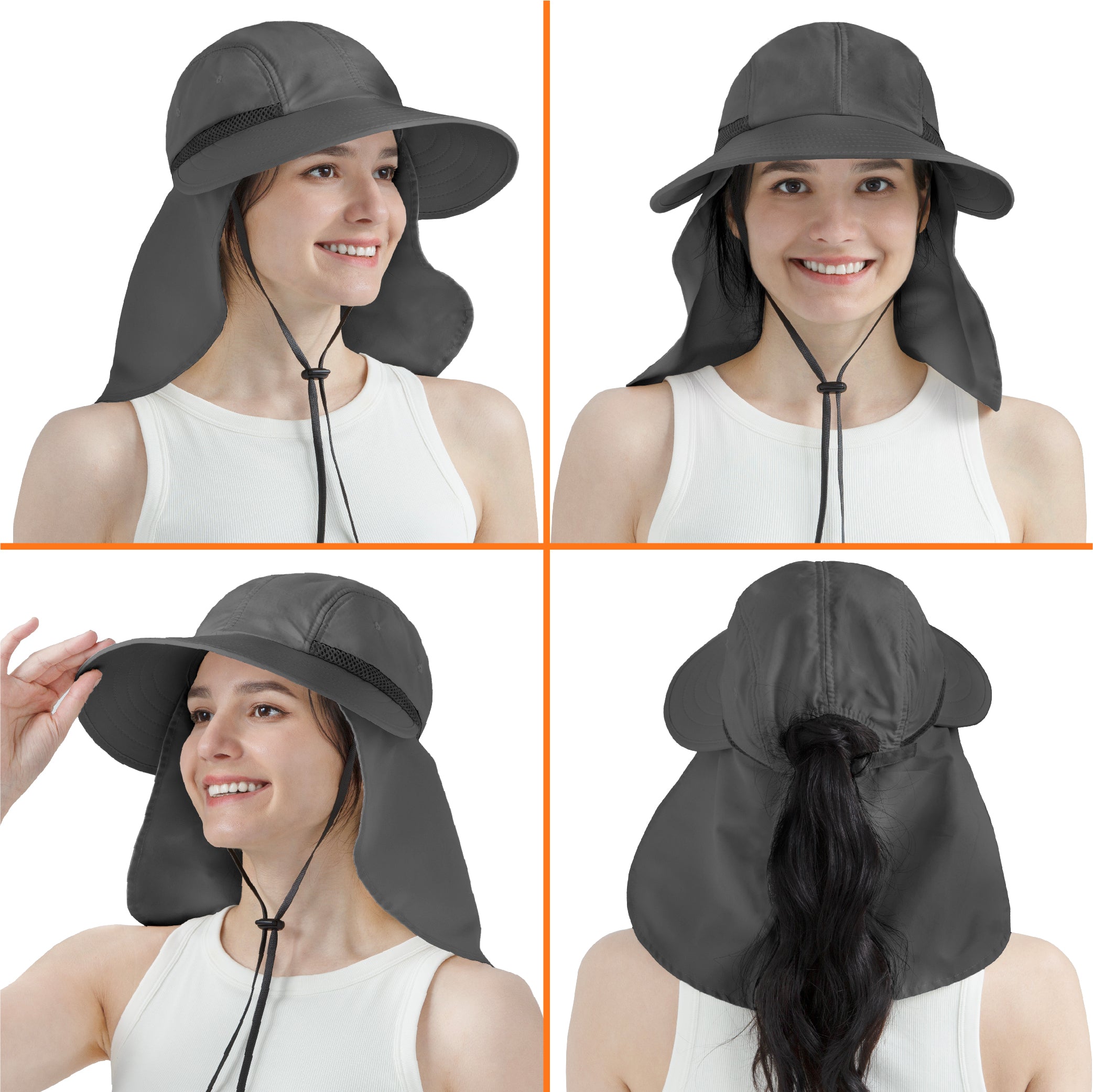 Womens Sun Hat with Neck Flap