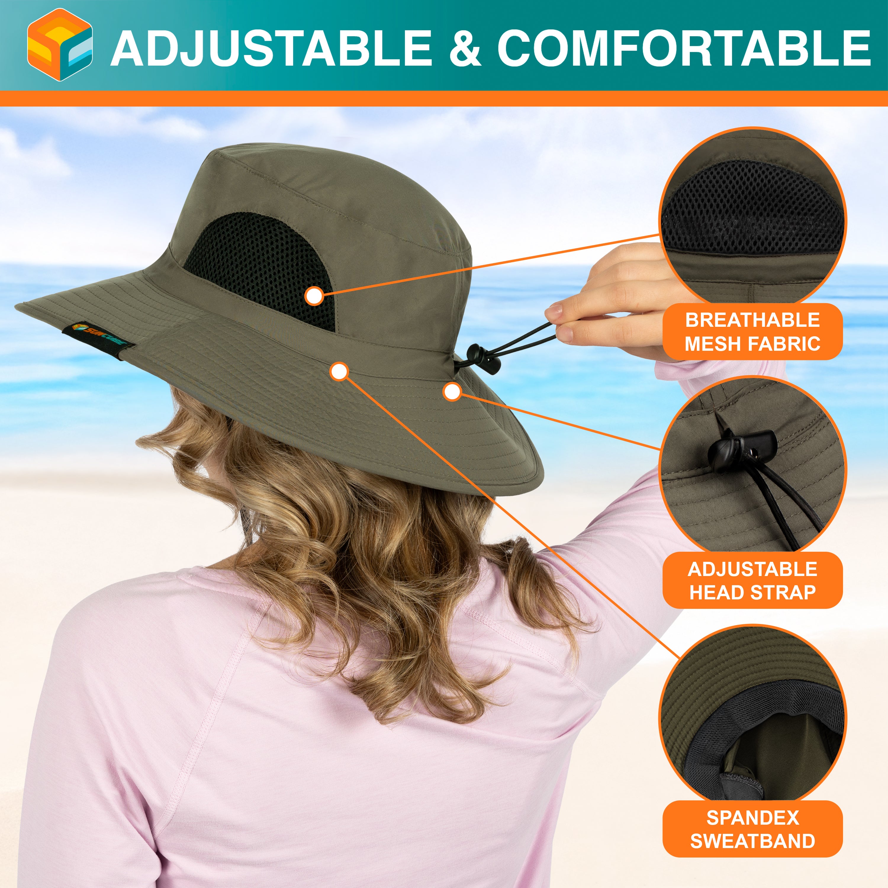 Unisex Wide Brim Sun Hat with Side Vent