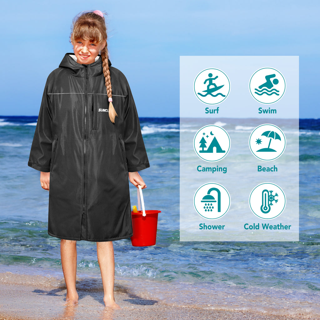 Unisex Hooded Swim Parka - Sherpa, Kids / Teen