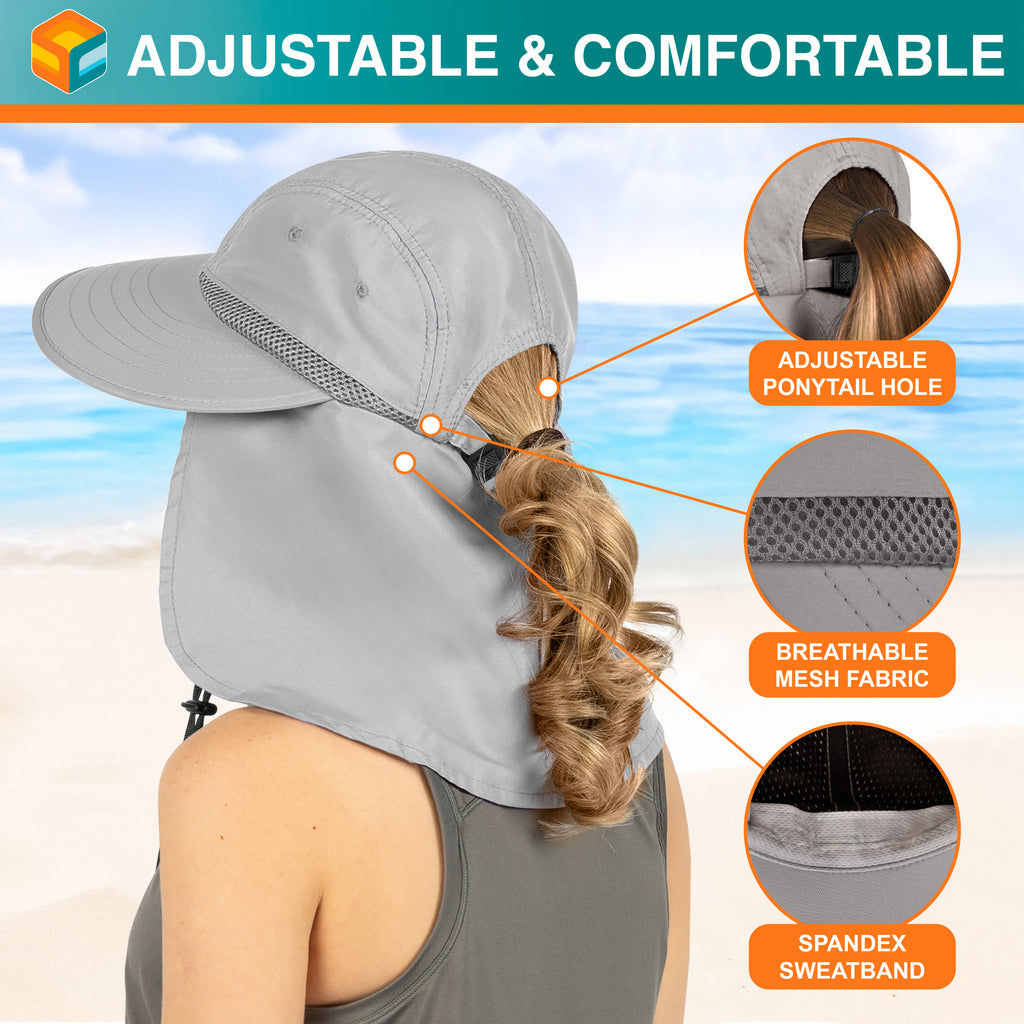 Womens Sun Hat with Neck Flap
