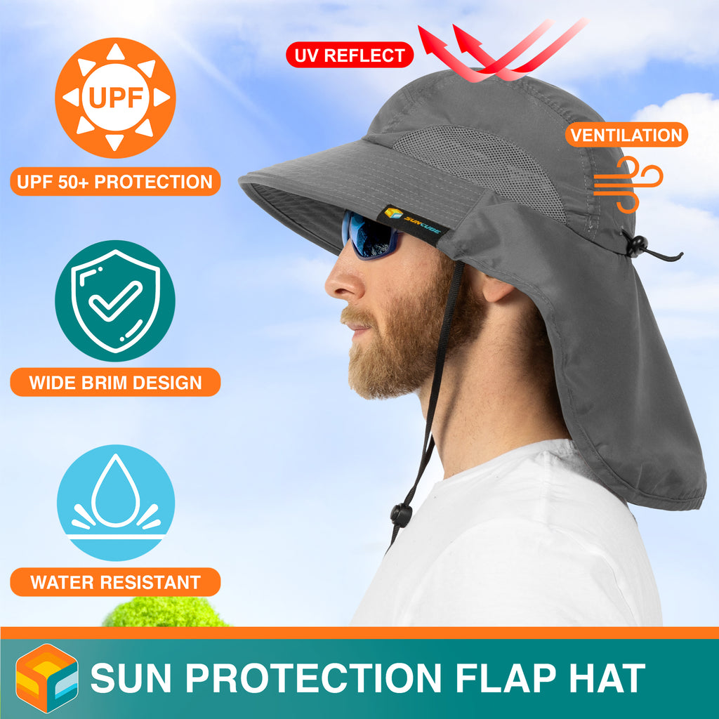 Unisex Wide Brim Sun Hat with Neck Cover