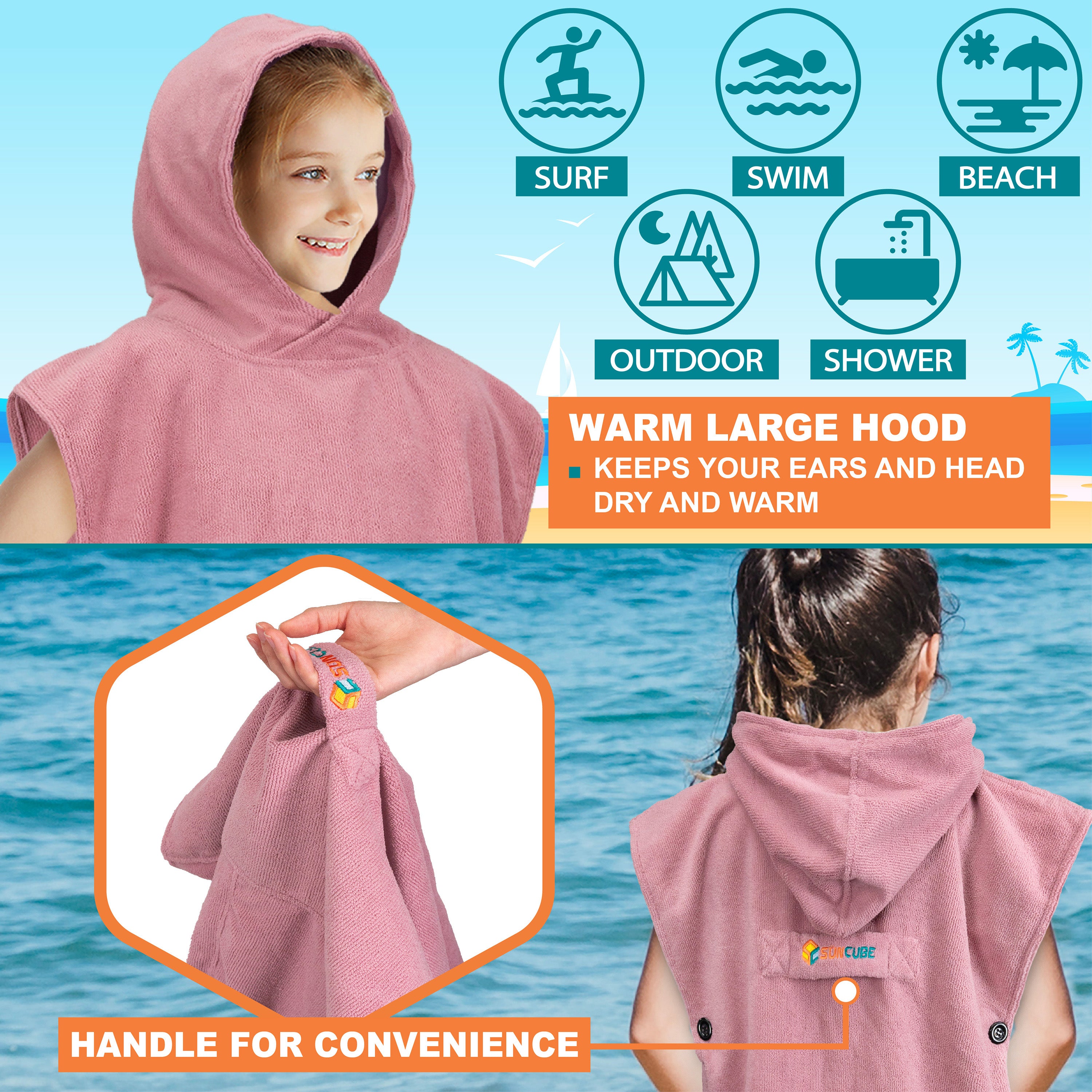 Surf Poncho Changing Robe with Hood - Kids / Teen