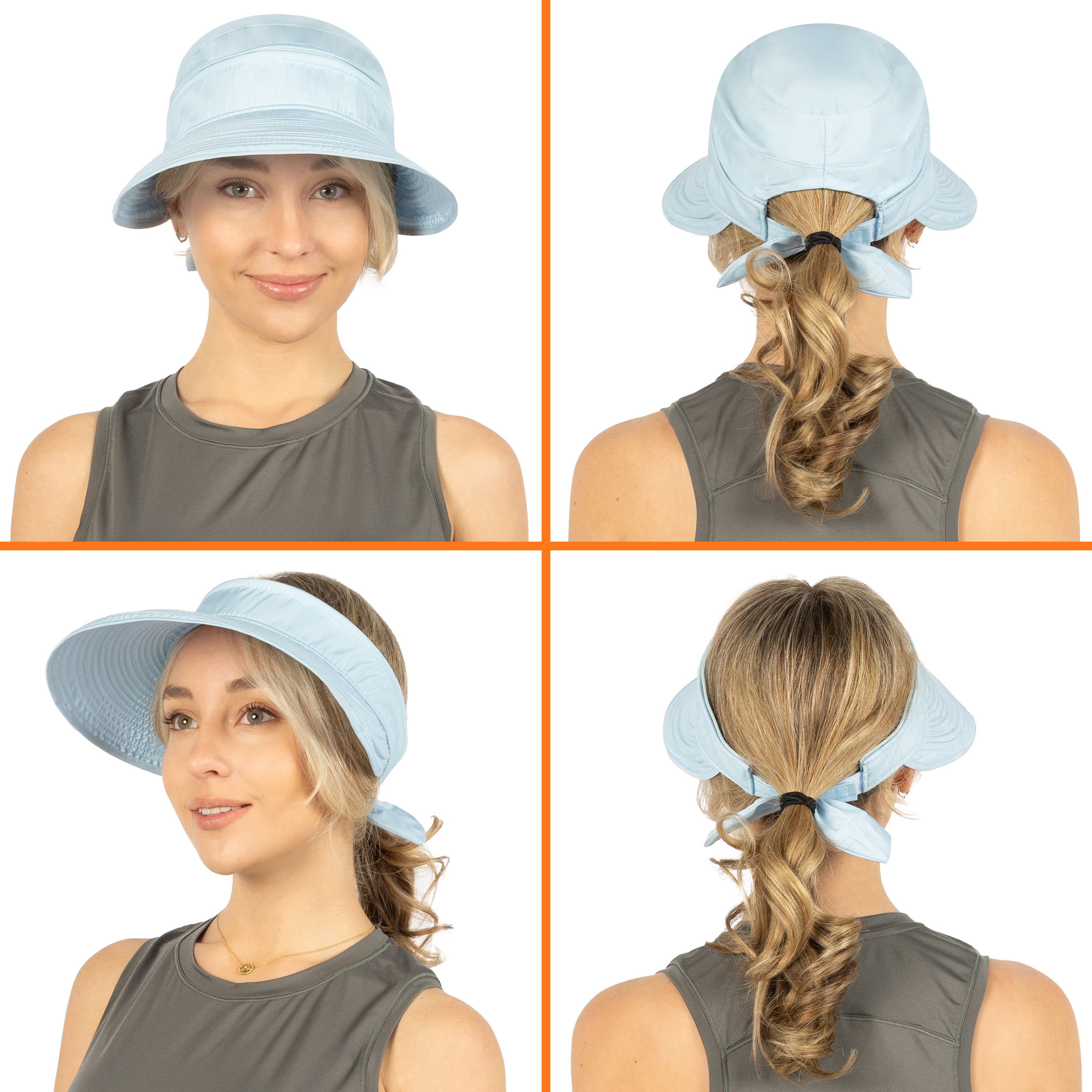 Womens Convertible Zip Off Sun Visor Hat