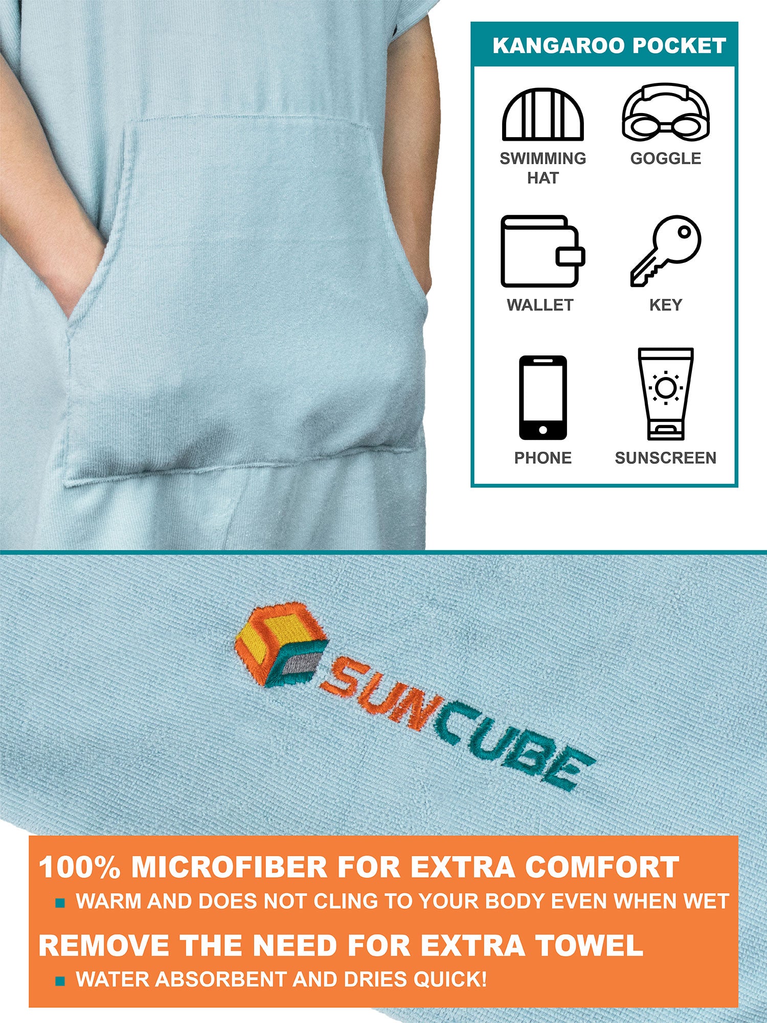 Surf Poncho Changing Robe with Hood - Adults