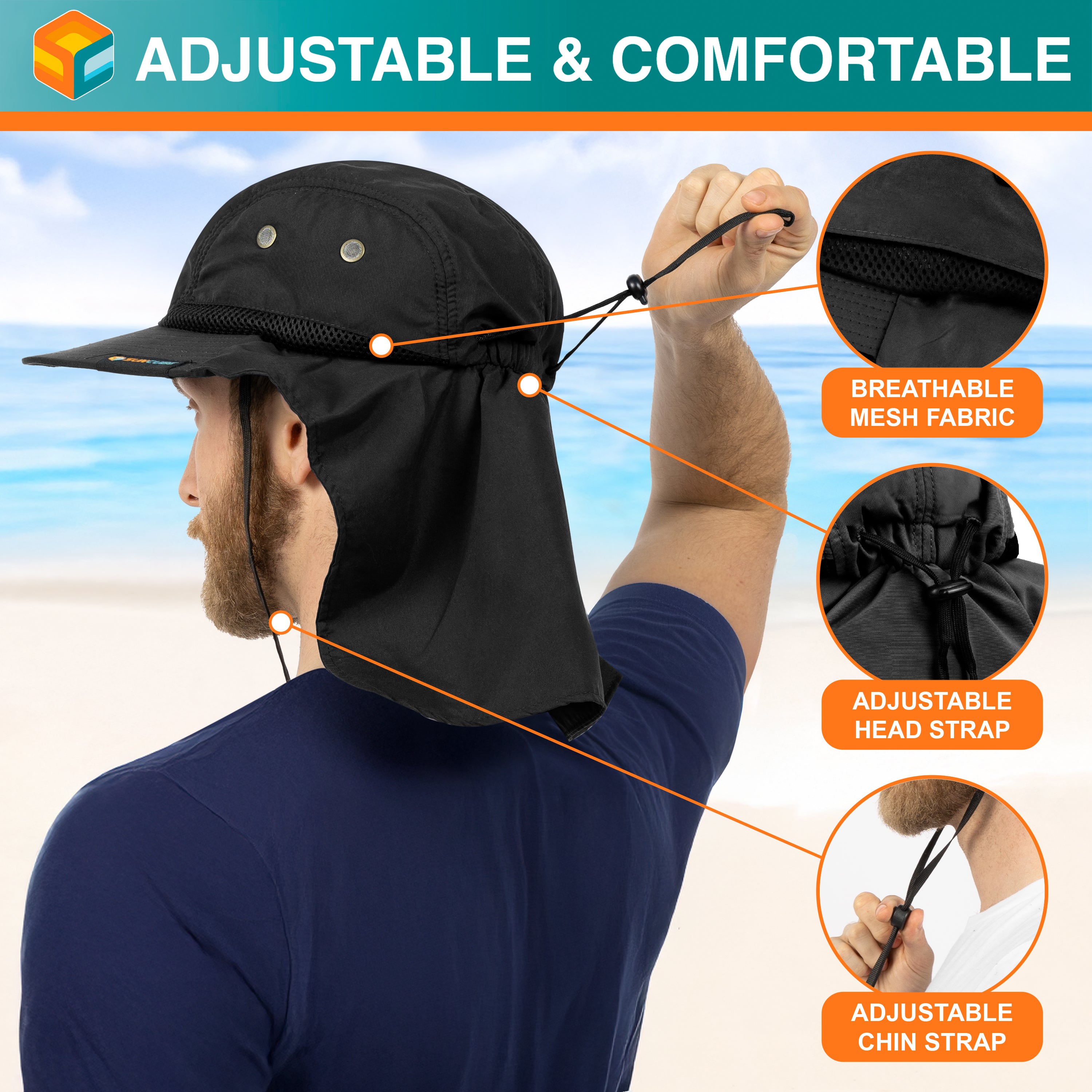 Unisex Sun Hat with Neck Flap Cover