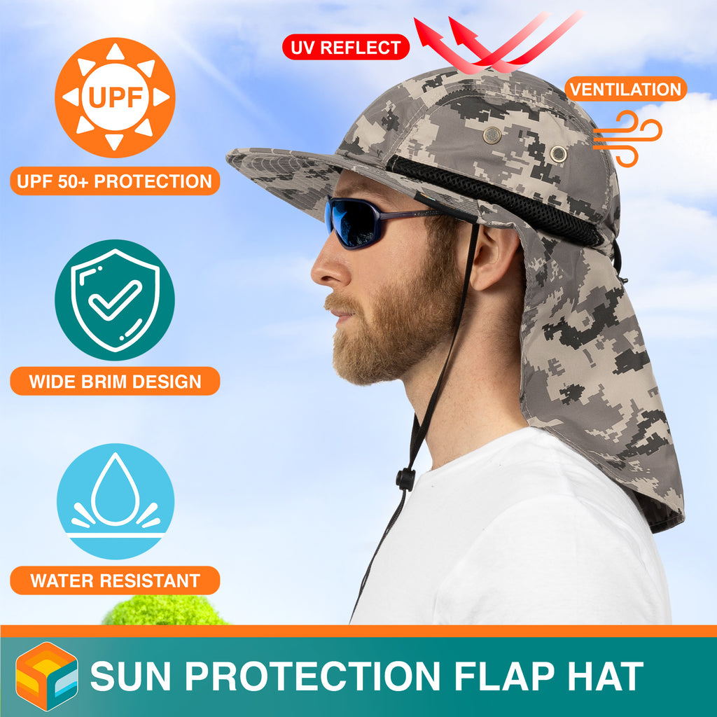 Unisex Sun Hat with Neck Flap Cover