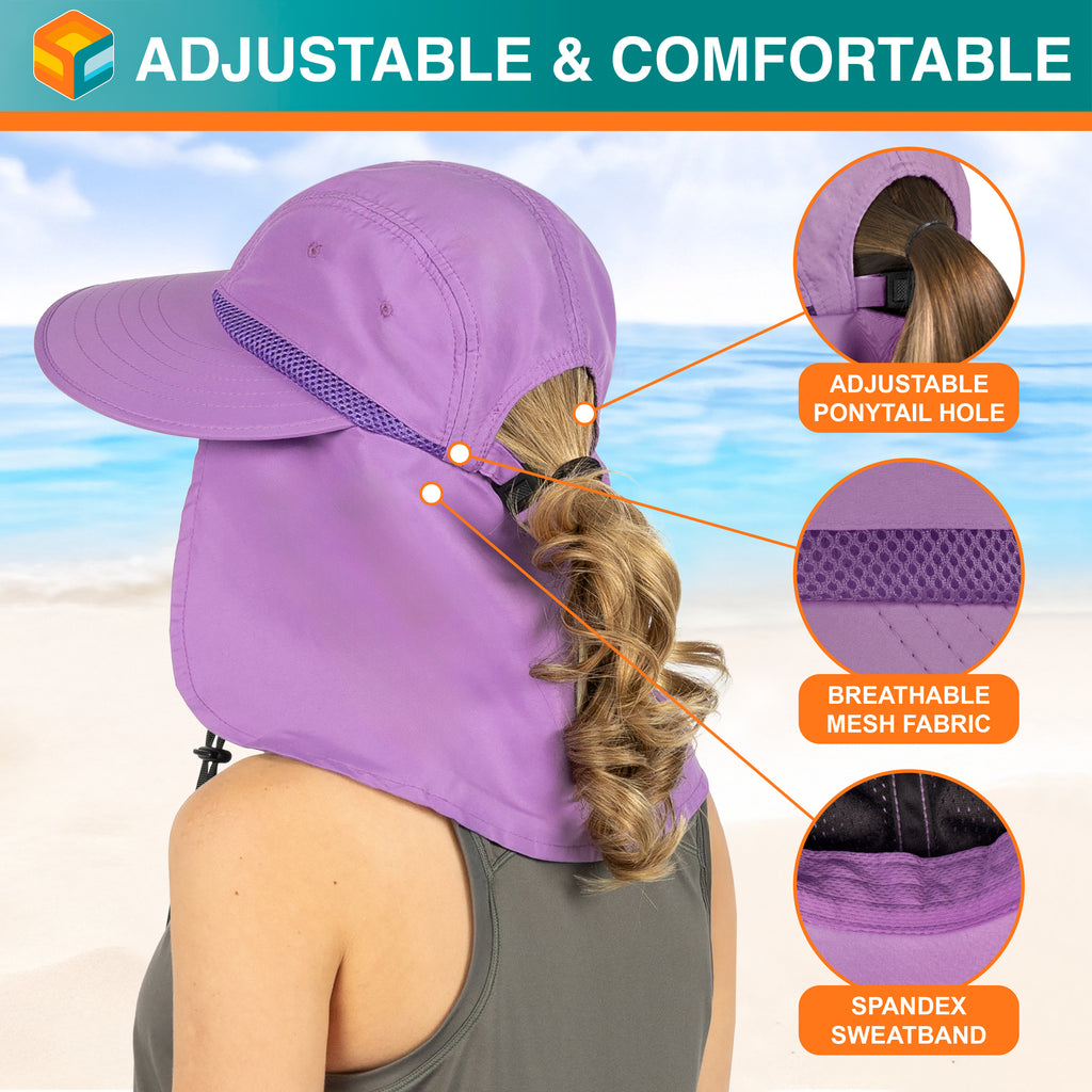 Womens Sun Hat with Neck Flap