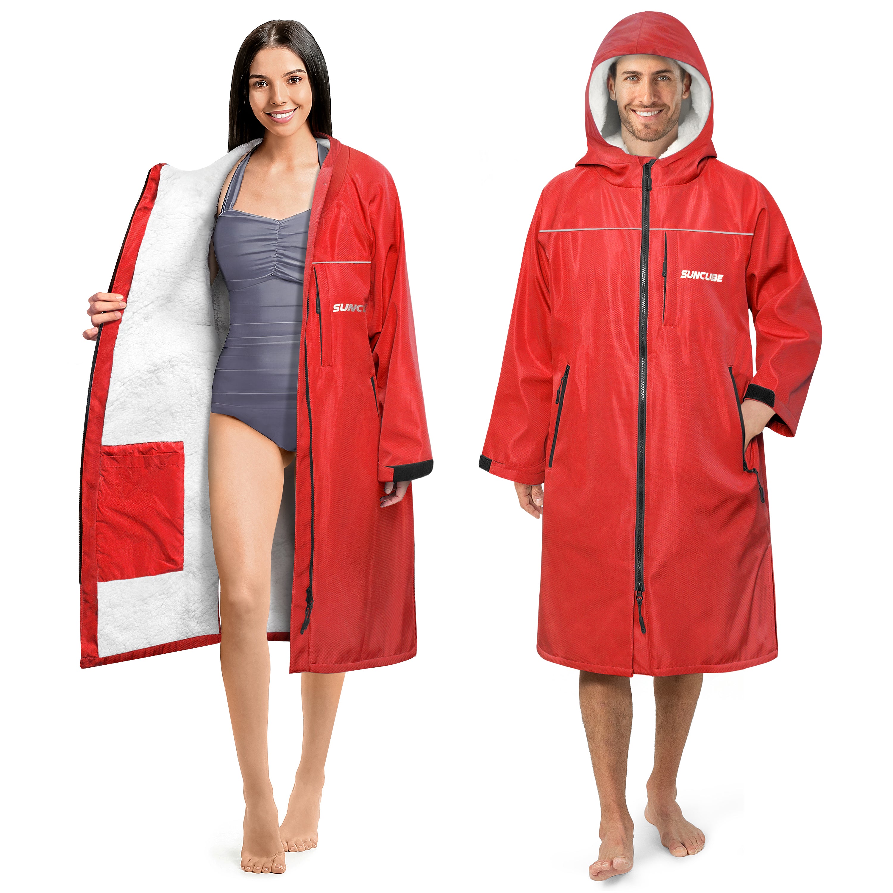 Unisex Hooded Swim Parka - Sherpa, Adults