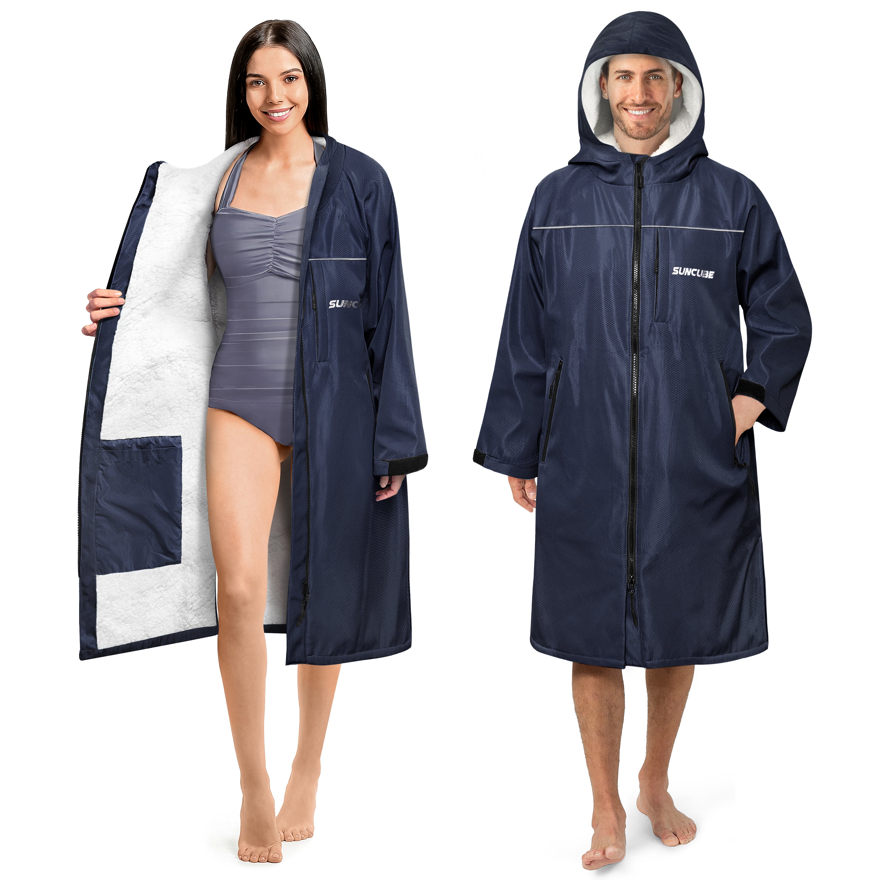Unisex Hooded Swim Parka - Sherpa, Adults