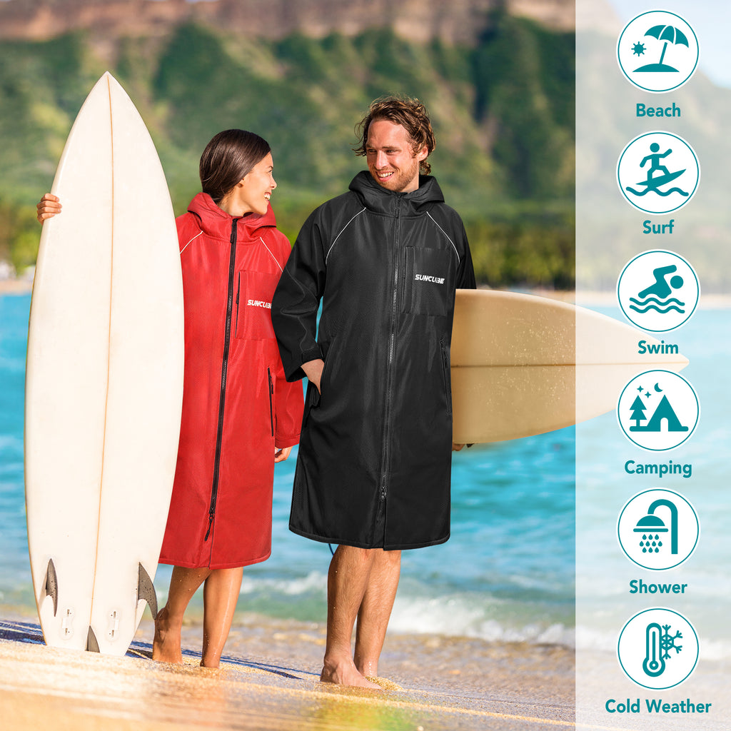 Unisex Hooded Swim Parka - Fleece, Adults