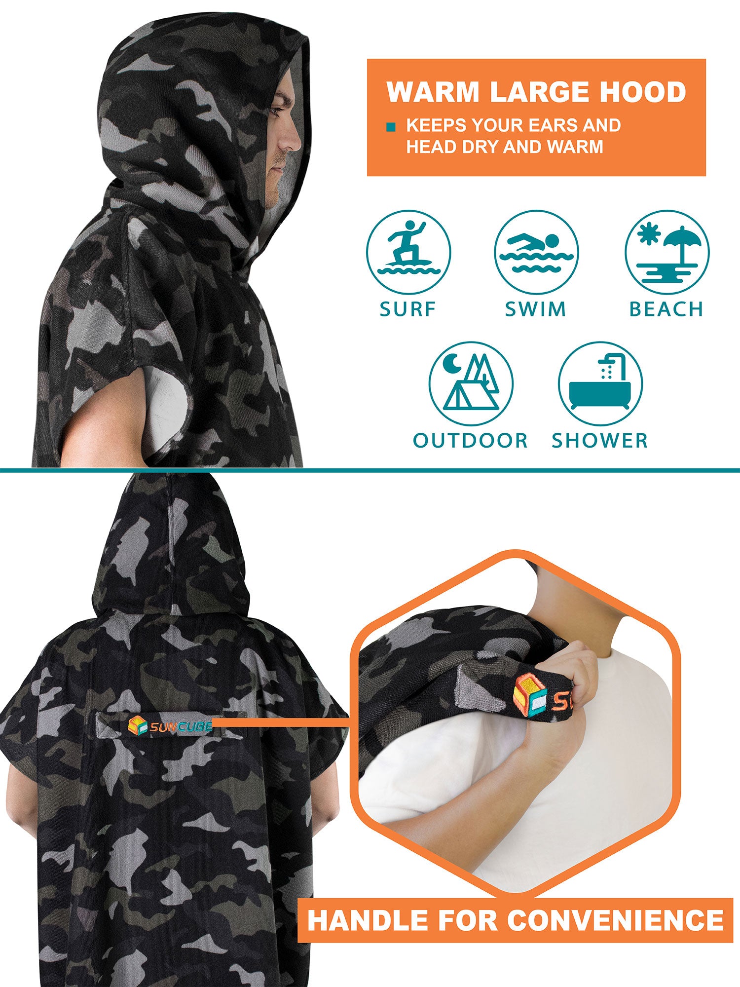 Surf Poncho Changing Robe with Hood - Adults