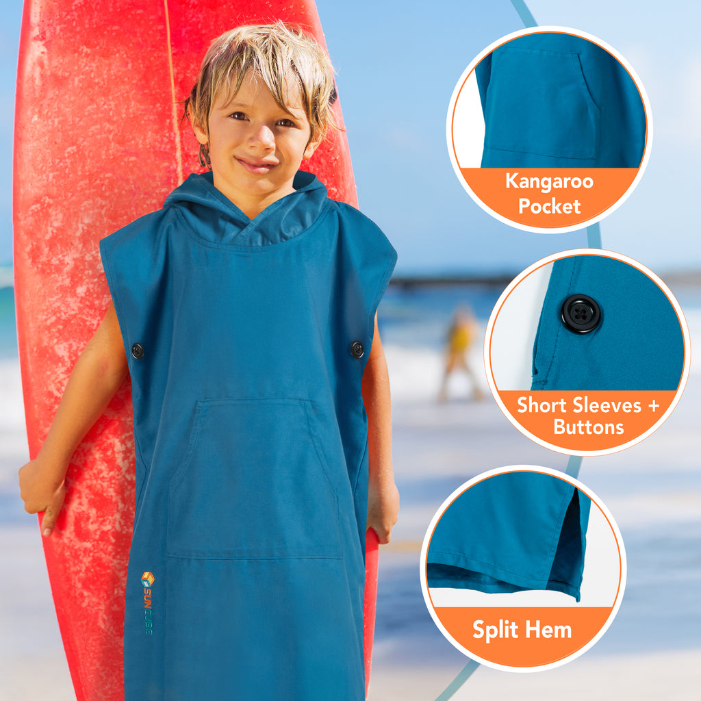 Surf Poncho Changing Robe with Hood, Microfiber - Kids / Teen