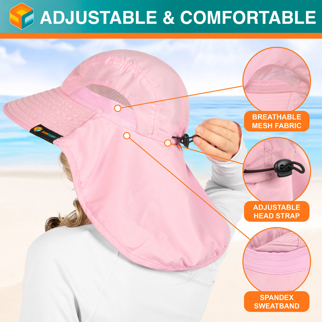 Unisex Wide Brim Sun Hat with Neck Cover