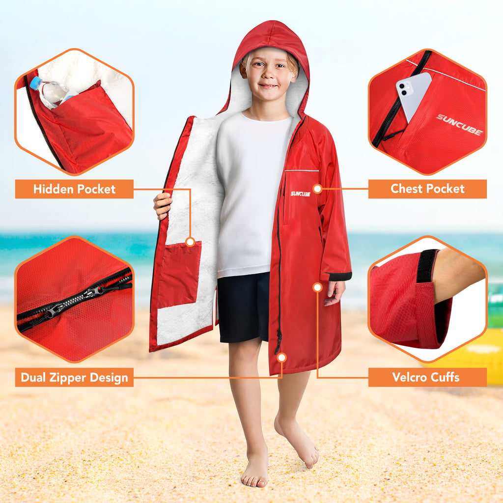 Unisex Hooded Swim Parka - Sherpa, Kids / Teen