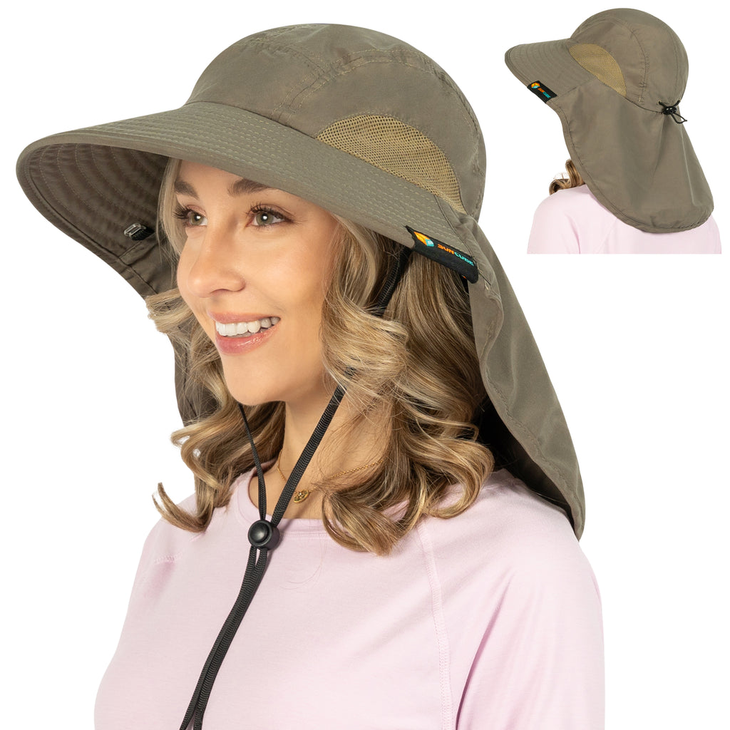Unisex Wide Brim Sun Hat with Neck Cover