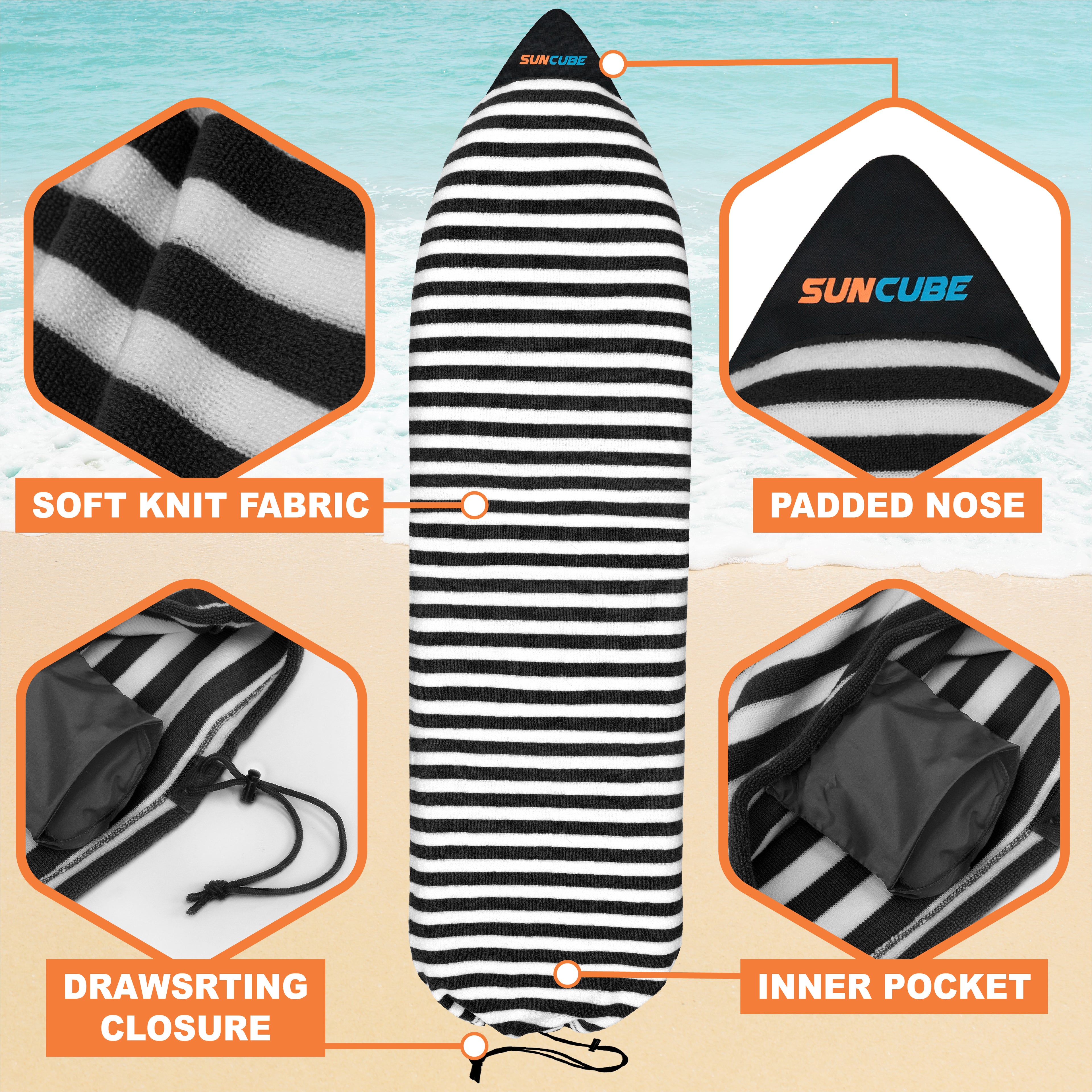 Surfboard Sock Cover Bag - Stretchy Protection