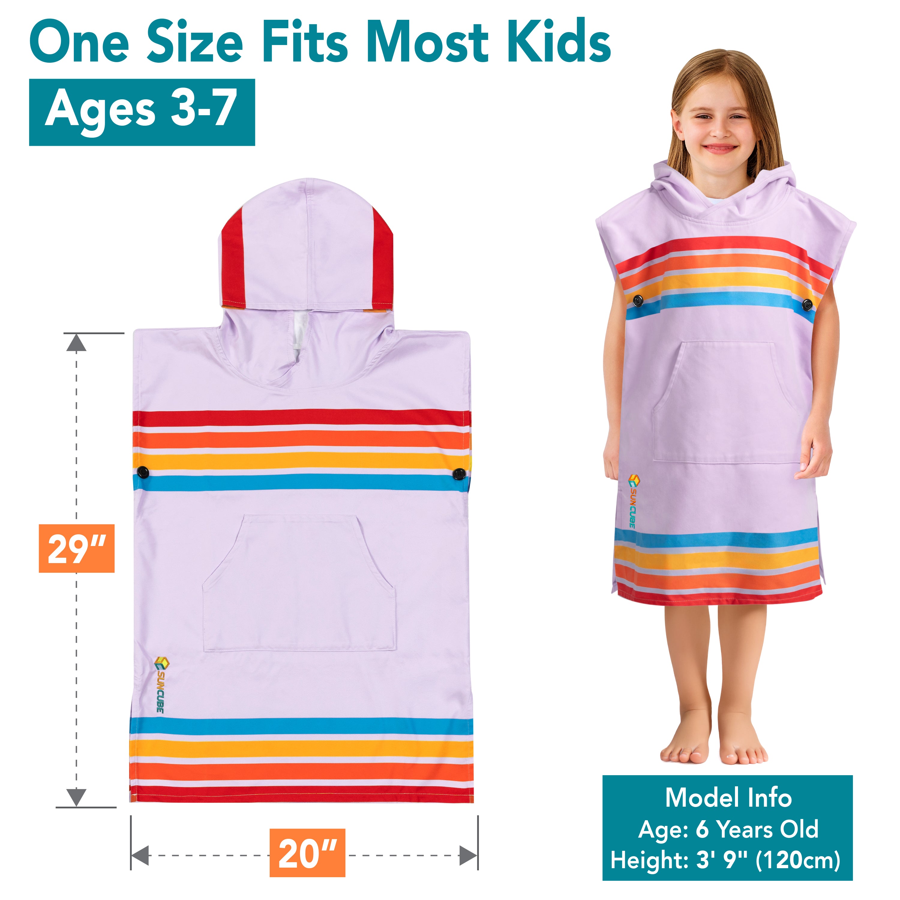 Surf Poncho Changing Robe with Hood, Microfiber - Kids / Teen