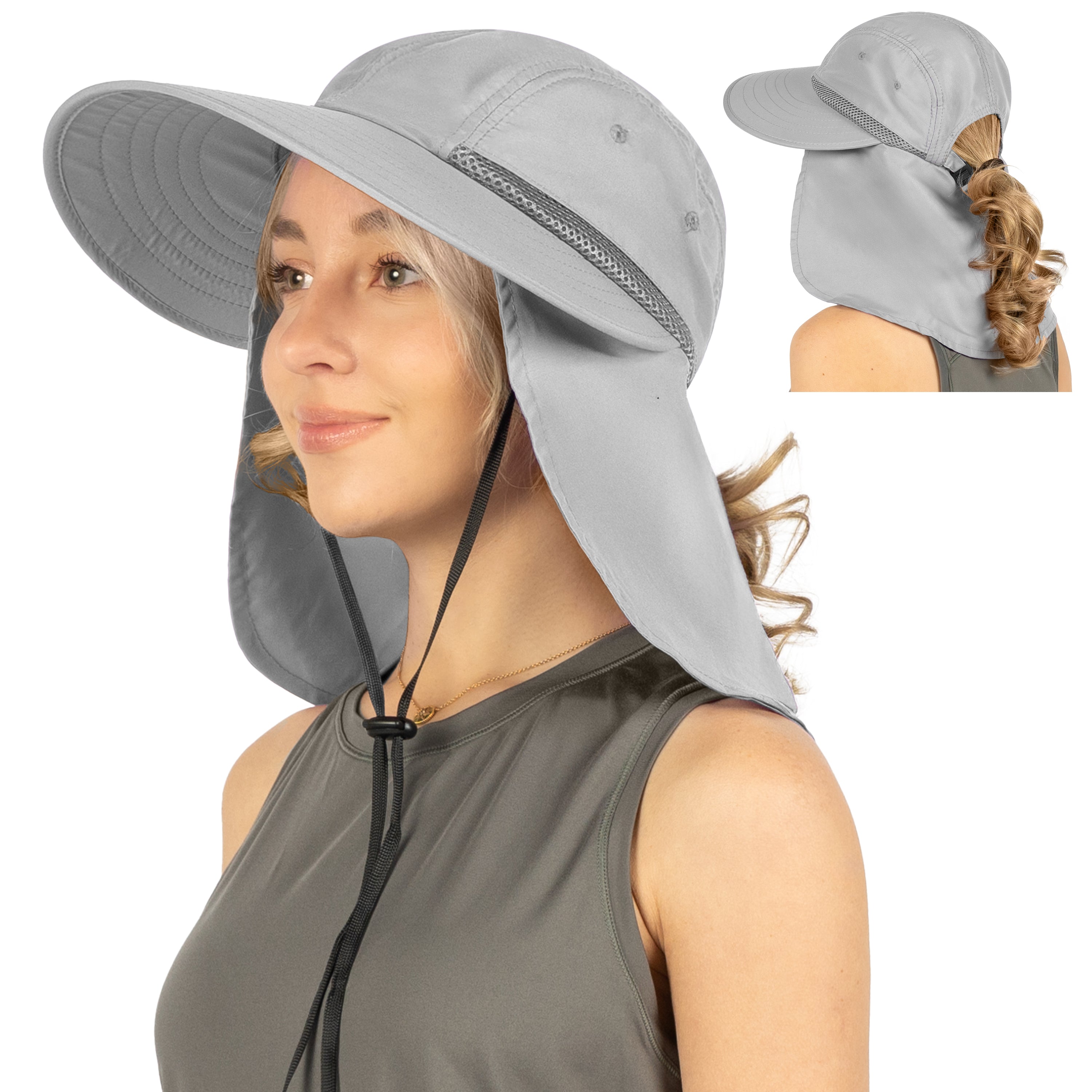 Womens Sun Hat with Neck Flap