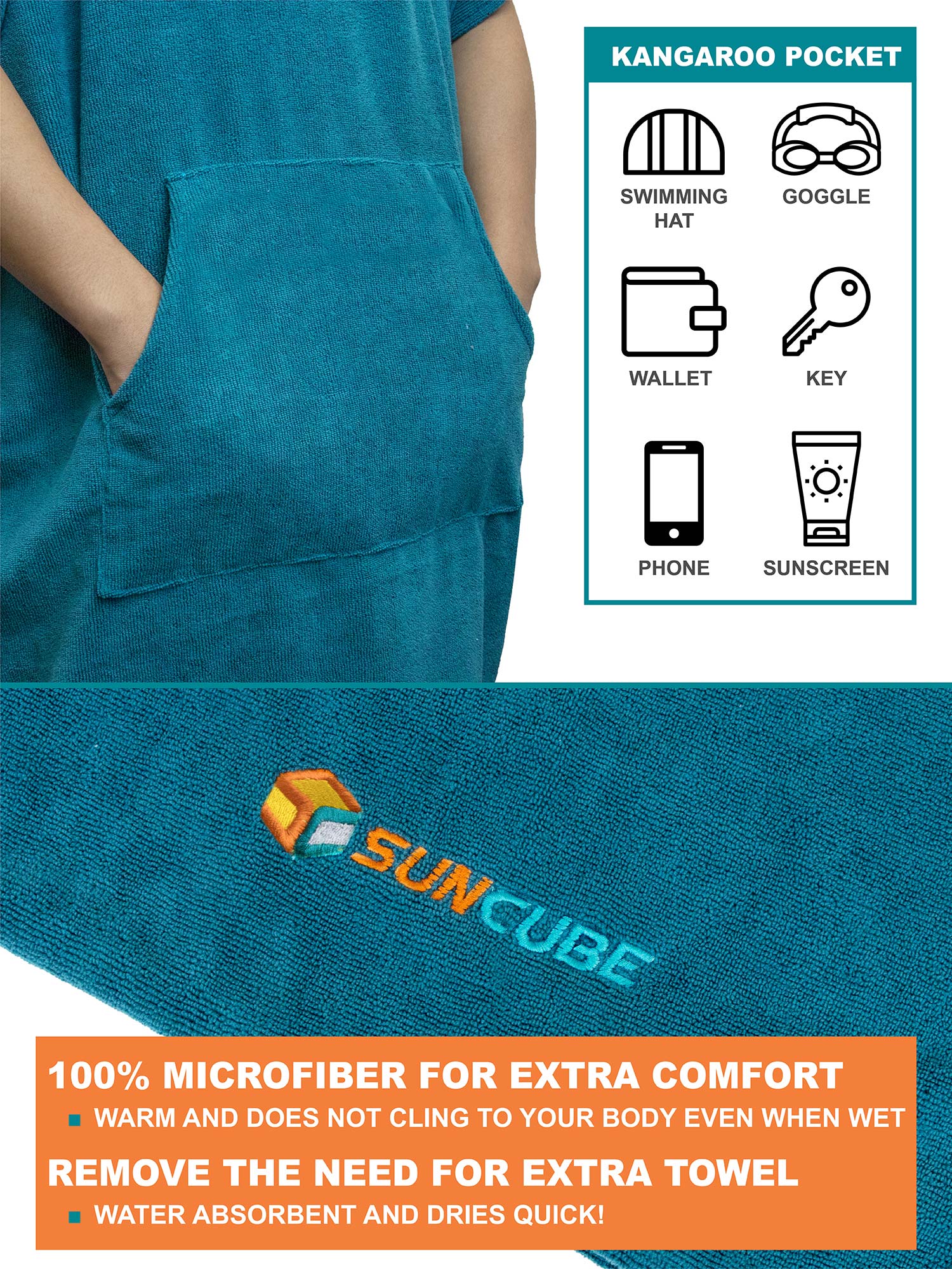 Surf Poncho Changing Robe with Hood - Adults
