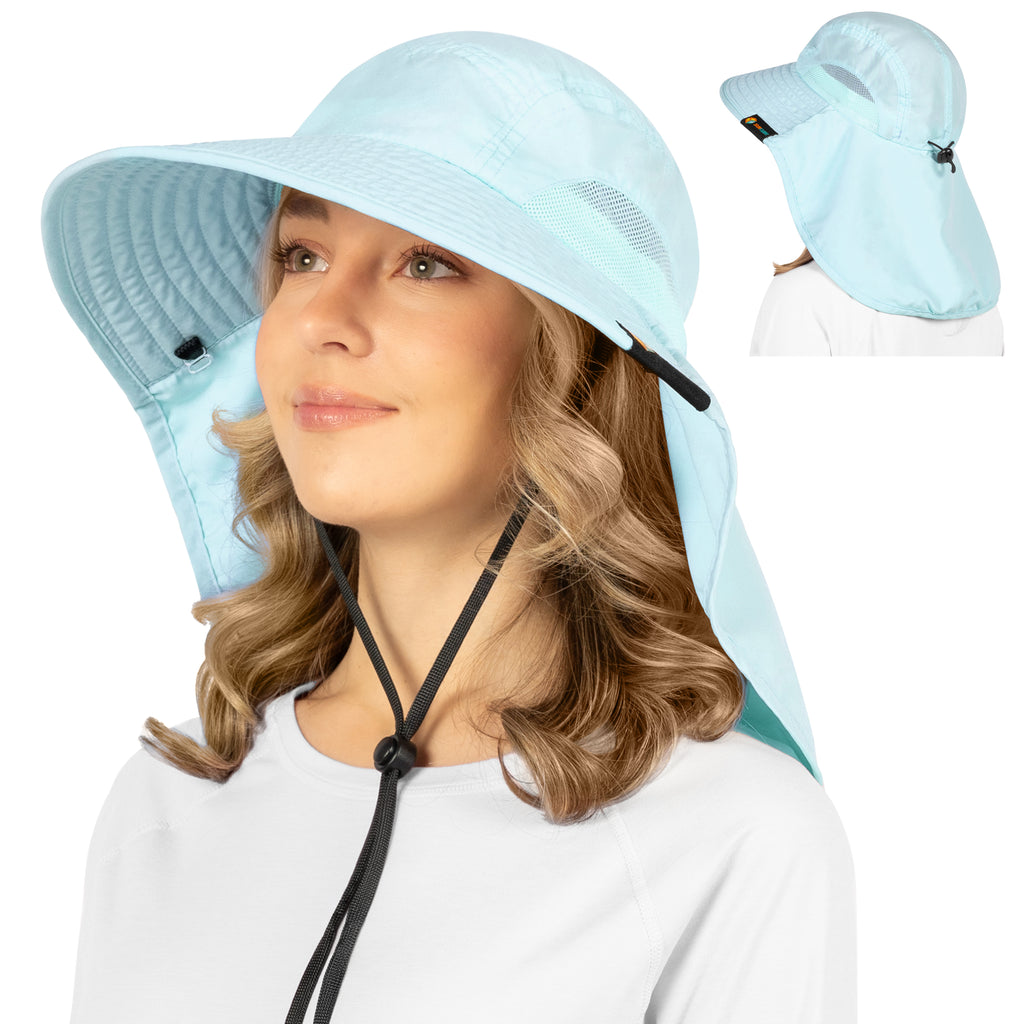 Unisex Wide Brim Sun Hat with Neck Cover