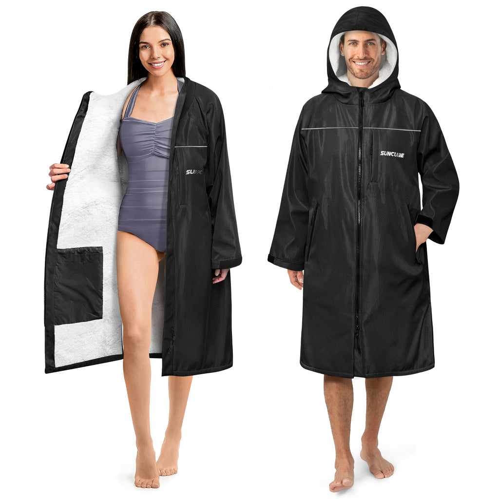 Unisex Hooded Swim Parka - Sherpa, Adults