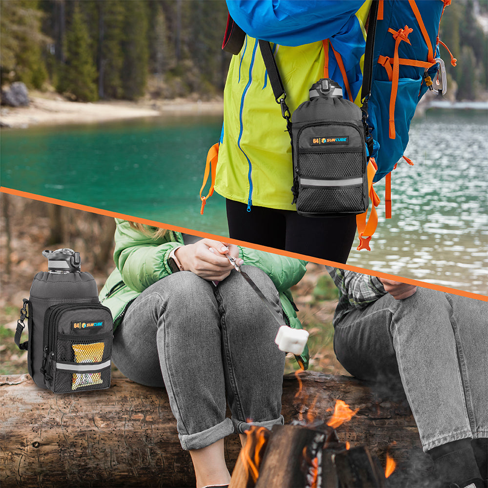 Insulated Water Bottle Carrier with Strap