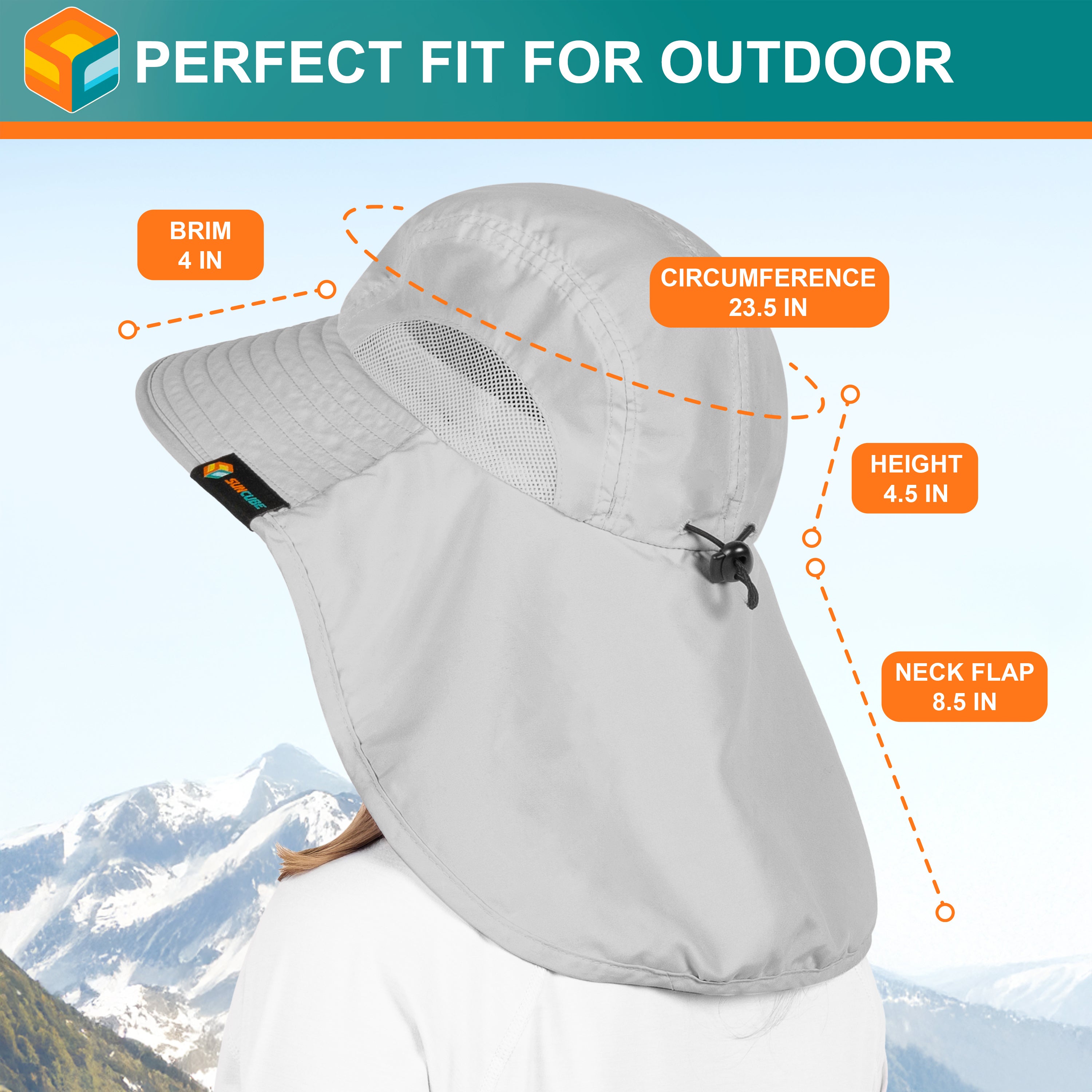 Unisex Wide Brim Sun Hat with Neck Cover