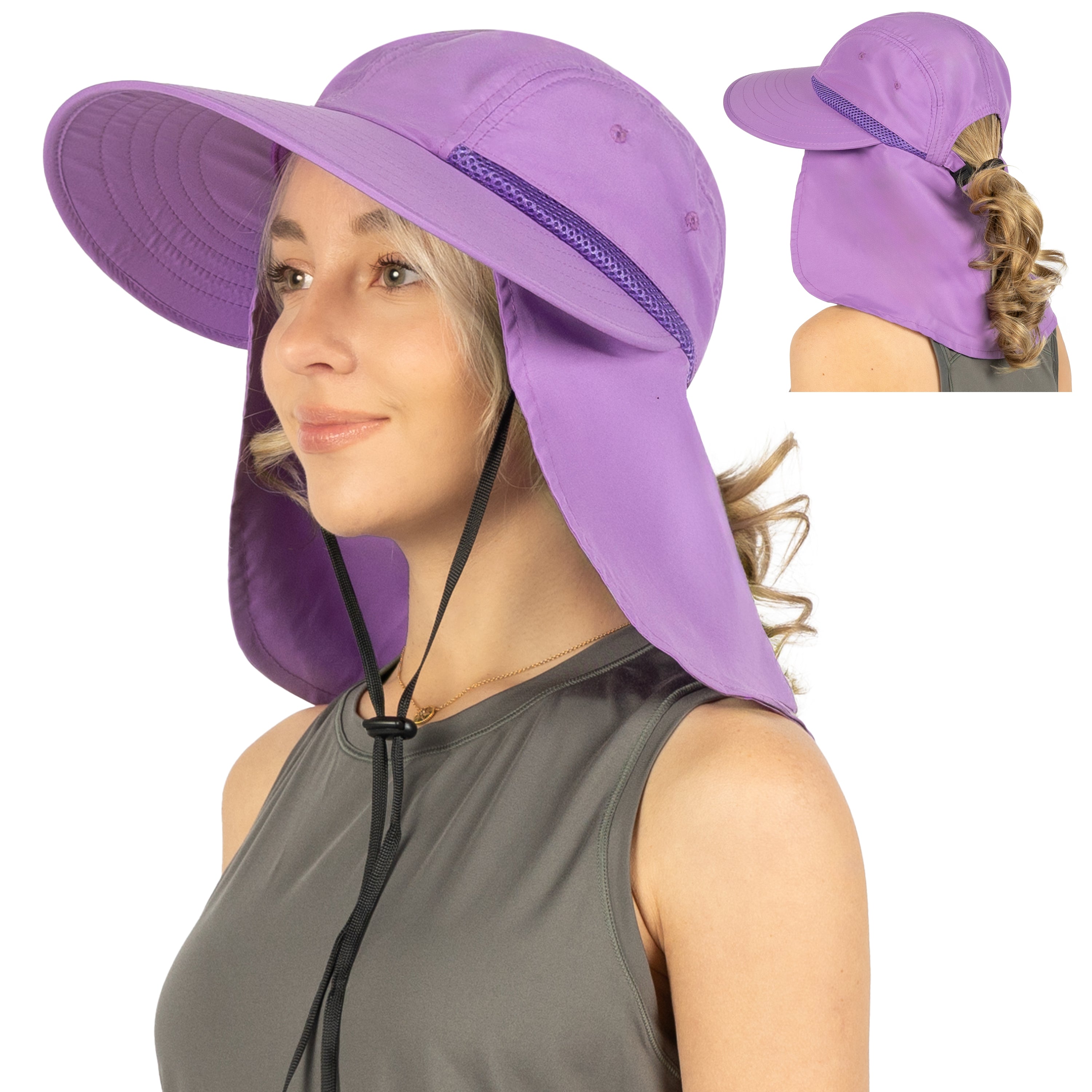 Womens Sun Hat with Neck Flap