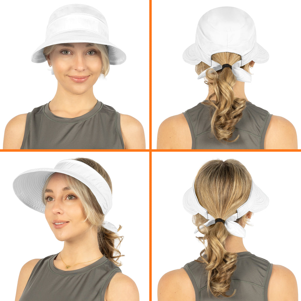 Womens Convertible Zip Off Sun Visor Hat