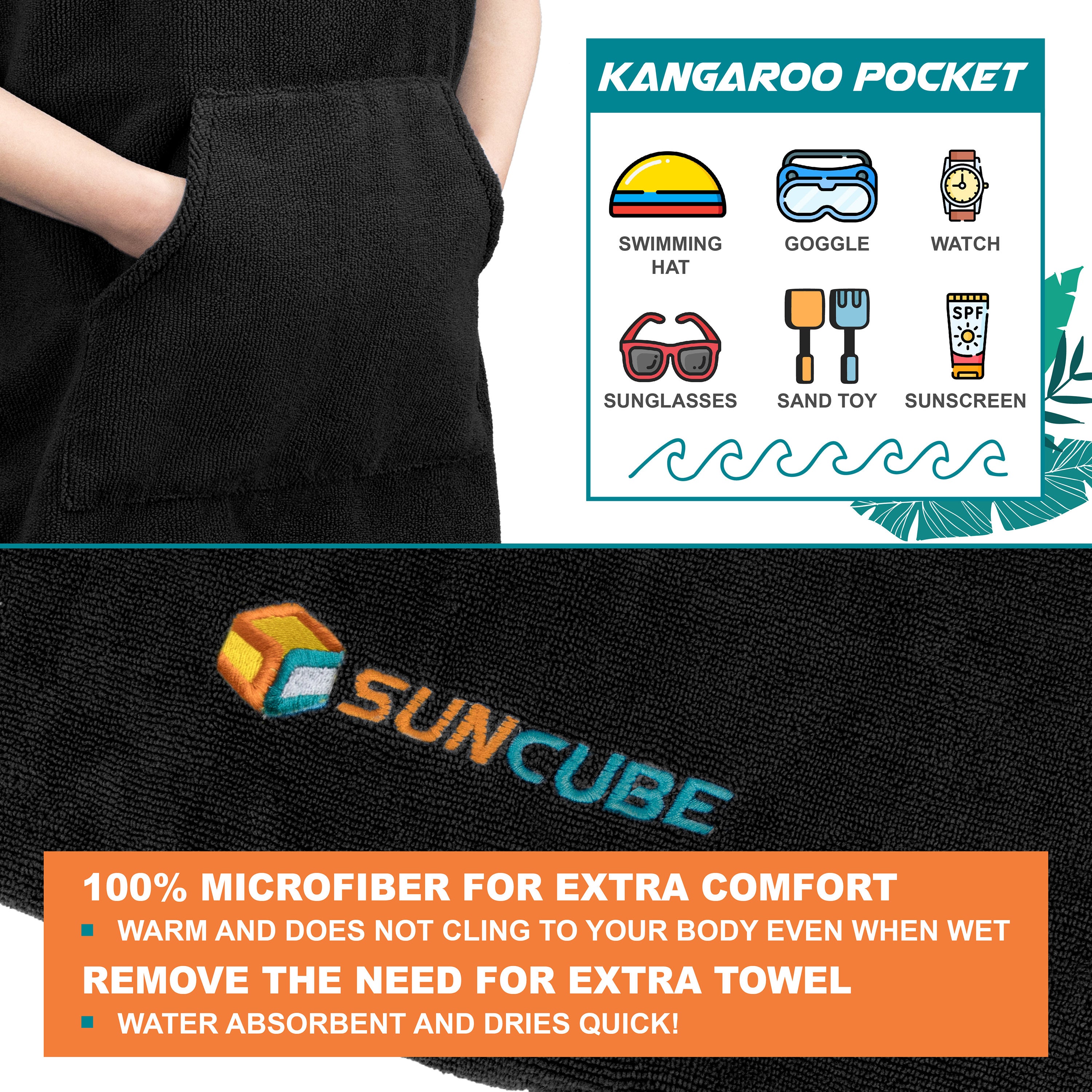 Surf Poncho Changing Robe with Hood - Kids / Teen