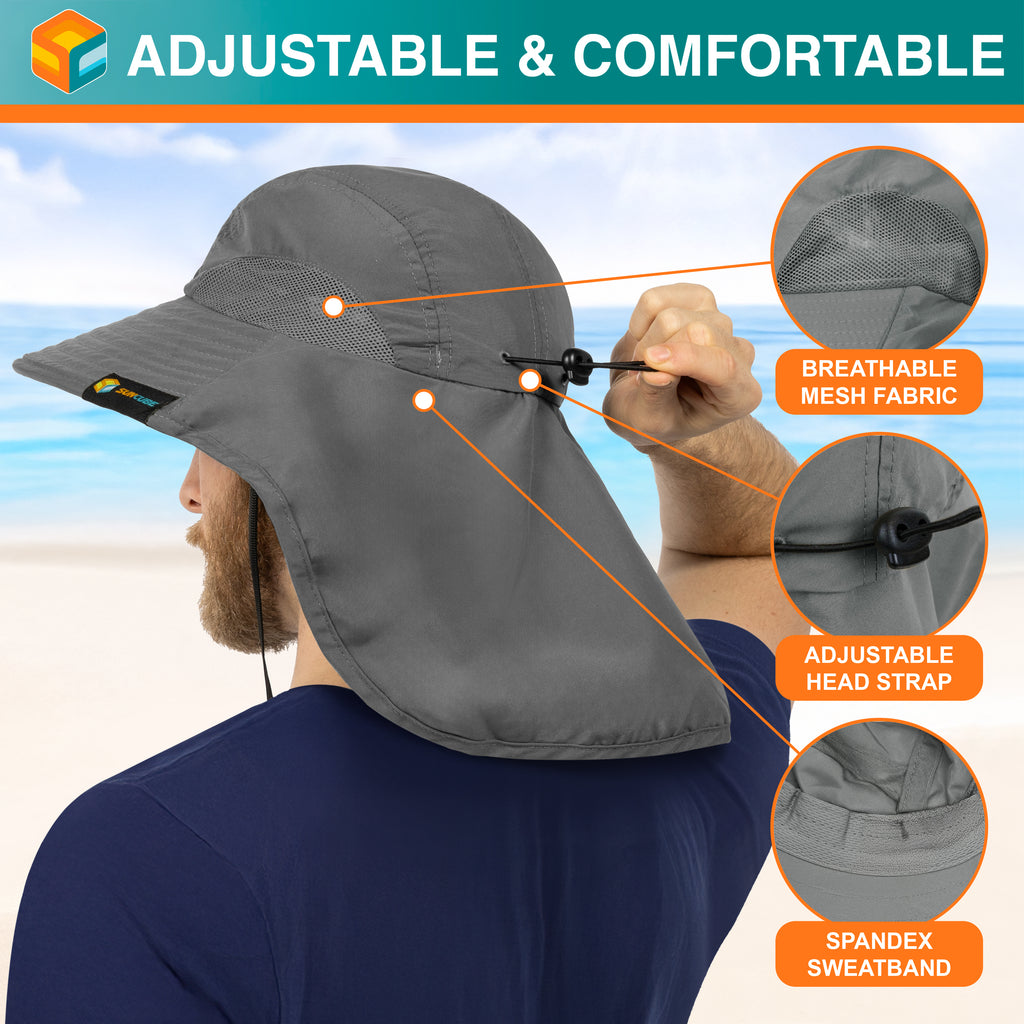 Unisex Wide Brim Sun Hat with Neck Cover