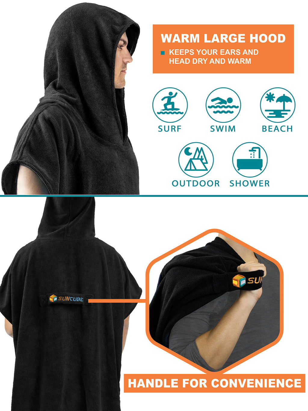 Surf Poncho Changing Robe with Hood - Adults