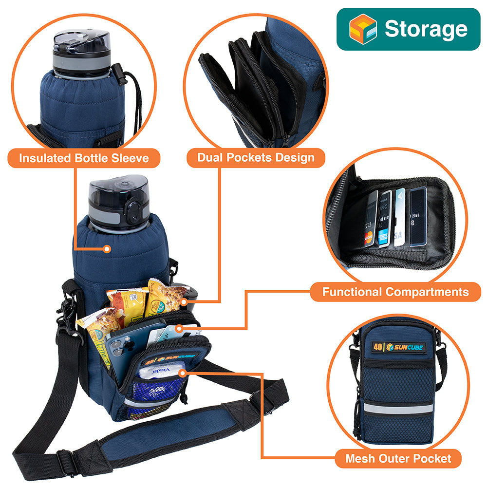 Insulated Water Bottle Carrier with Strap