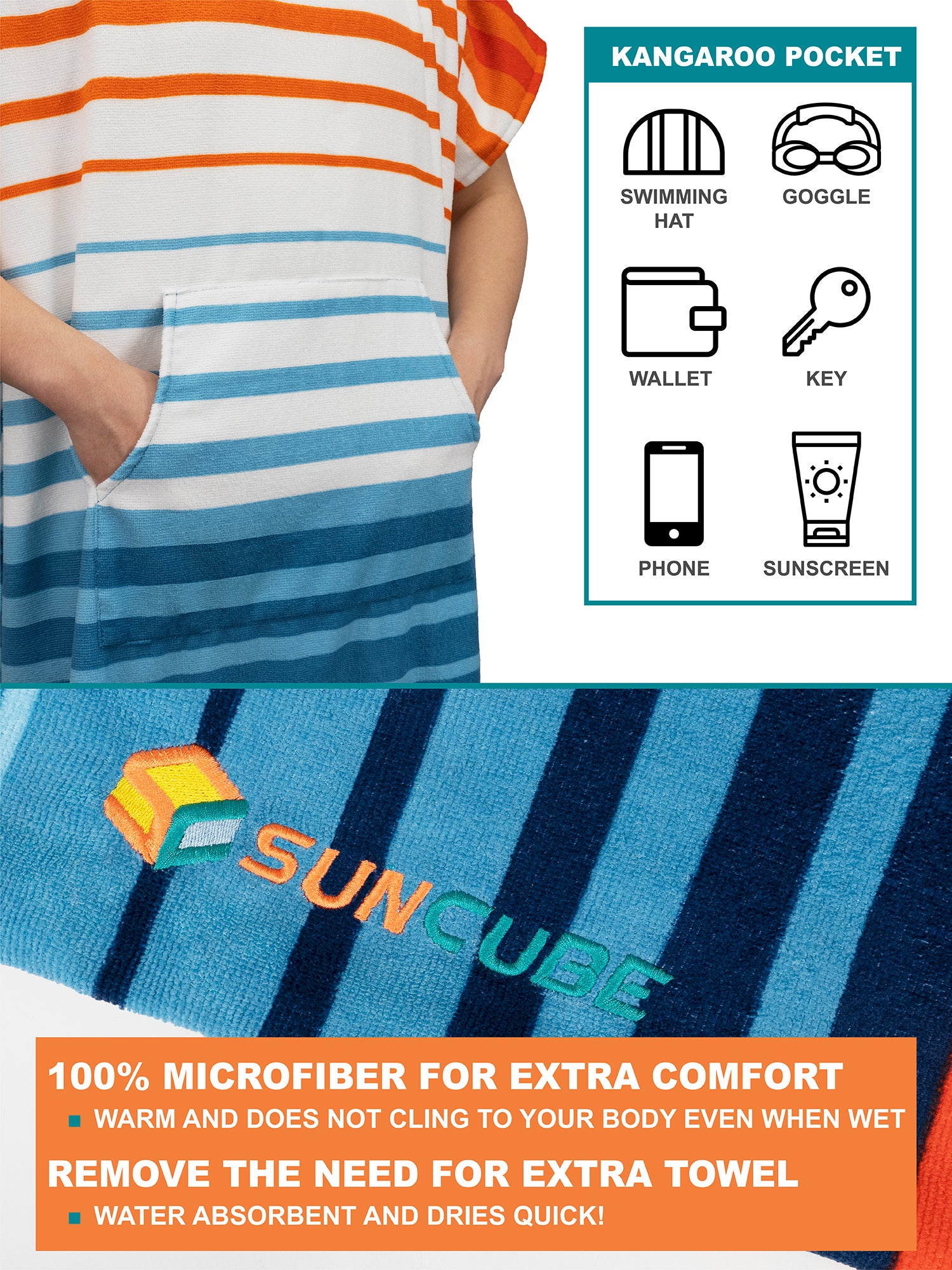 Surf Poncho Changing Robe with Hood - Adults