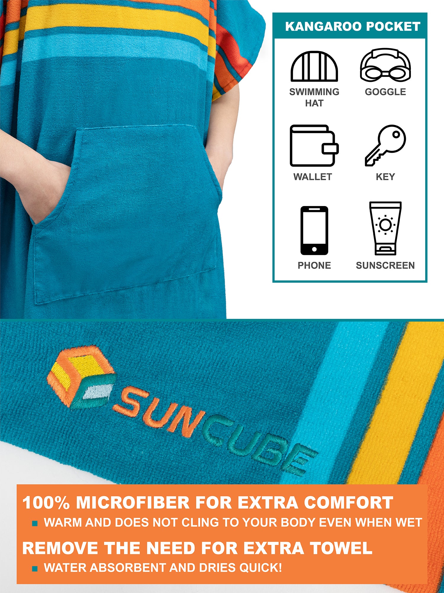 Surf Poncho Changing Robe with Hood - Adults