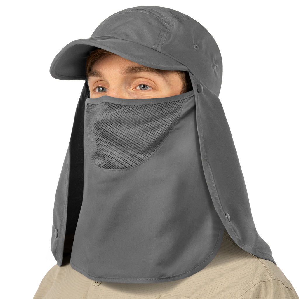 Unisex Sun Cap with Neck Flap and Face Cover