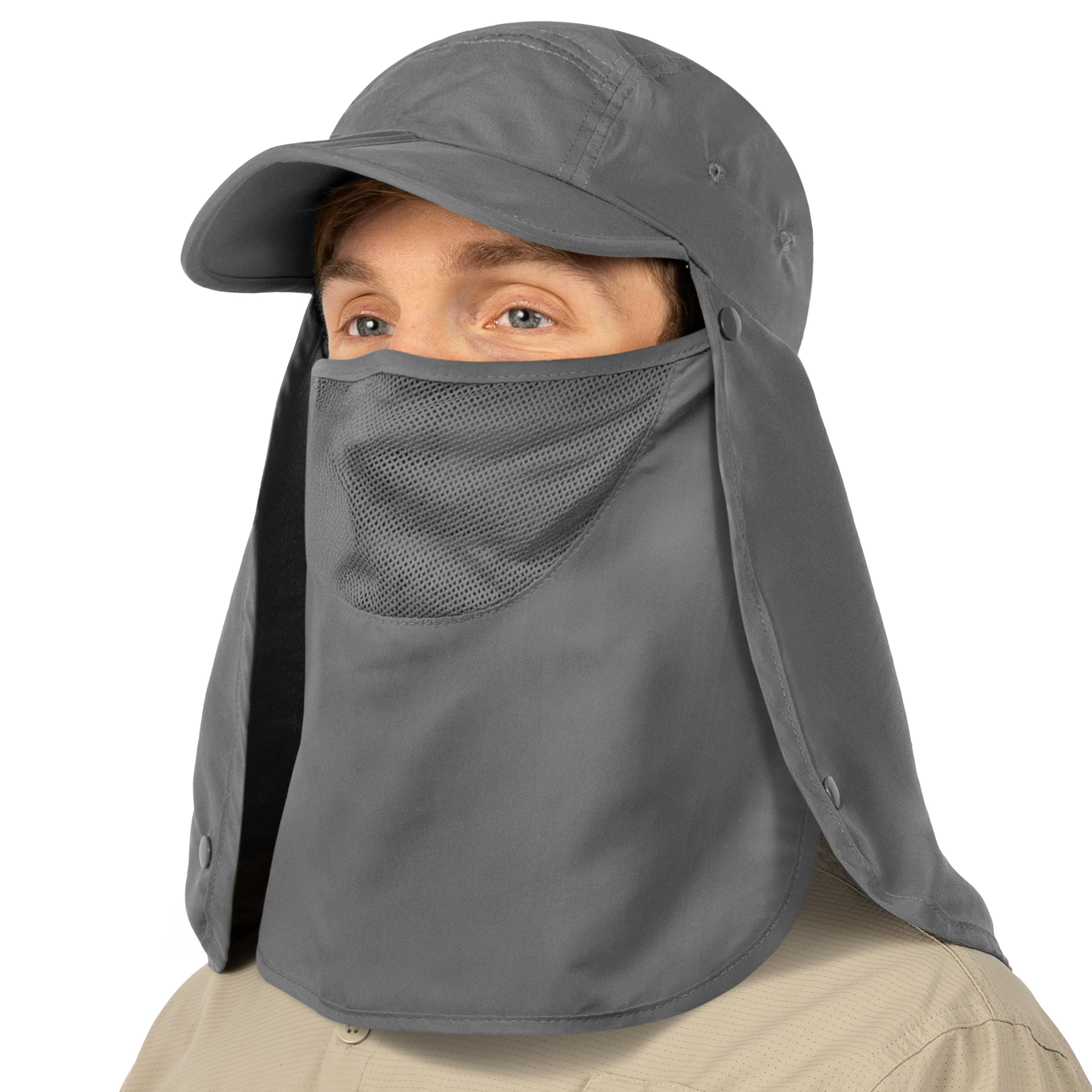 Unisex Sun Cap with Neck Flap and Face Cover