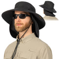 Unisex Wide Brim Sun Hat with Side Vent and Neck Flap Cover