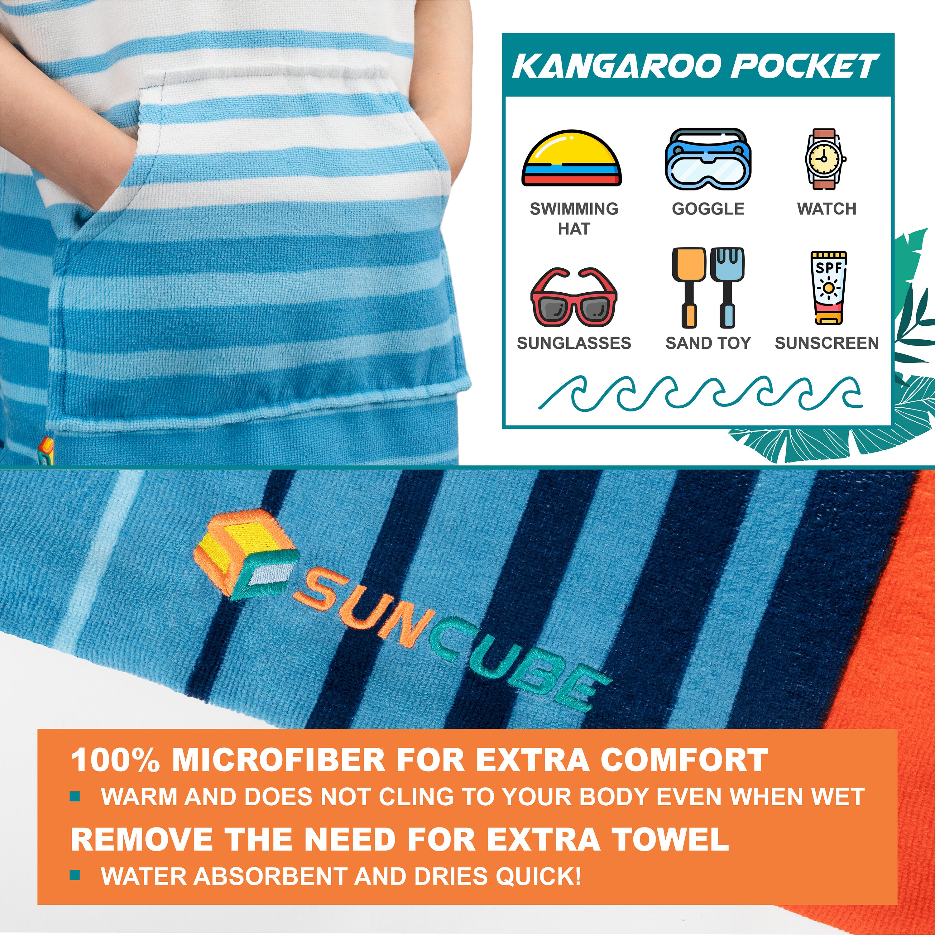 Surf Poncho Changing Robe with Hood - Kids / Teen