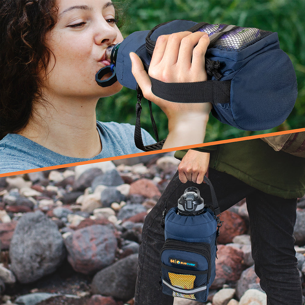 Insulated Water Bottle Carrier with Strap